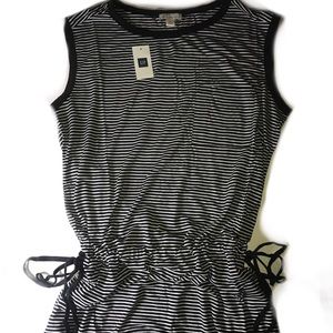 “Sold” Gap sleeveless navy blue stripe maxi dress